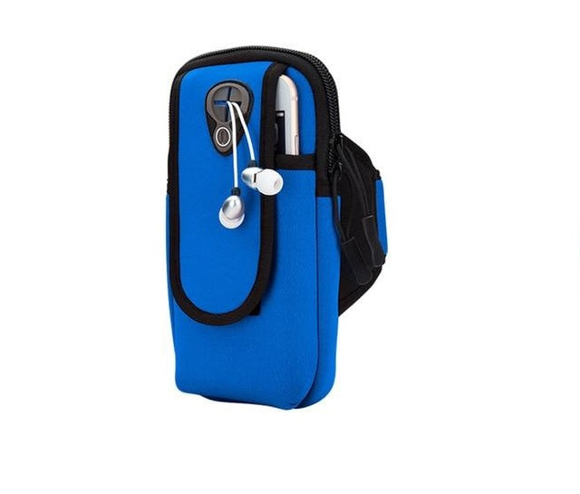Brassard Téléphone Sport Étanche – Pochette Bras Running, Jogging, Fitness – Universel Jusqu'à 6.8" (Bleu)