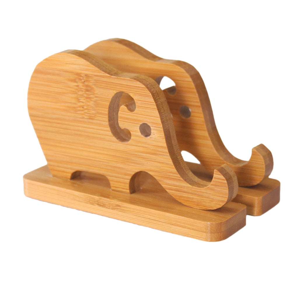 Support téléphone éléphant en bois