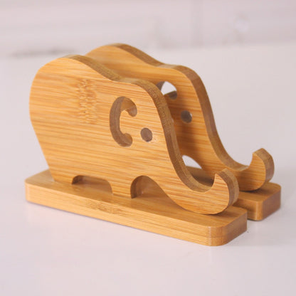 Support téléphone éléphant en bois