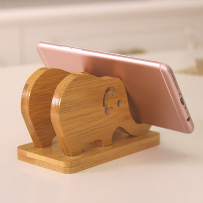 Support téléphone éléphant en bois